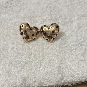 Gold and Black Butterfly Earrings with Intricate Detailing